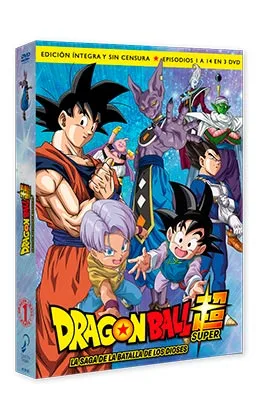 DRAGON BALL SUPER BOX 1 DVD LA SAGA DE LA BATALLA DE LOS DIOSES