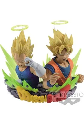 SUPER SAIYAN VEGETA Y SUPER SAIYAN GOKU BUSTO BASE DRAGON BALL GT FIGURATION