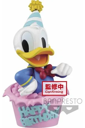 PATO DONALD HAPPY BIRTHDAY FIGURA 10 CM FLUFFY PUFFY DISNEY CHARACTERS