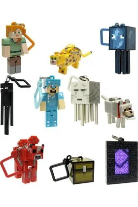 MINECRAFT HANGERS DISPLAY 24 SOBRES FIGURAS LLAVERO 7/10 CM MINECRAFT SERIE 2