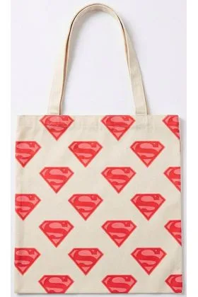 SHOPPING BAG WHITE 40 CM DC SUPERMAN SUPERGIRL