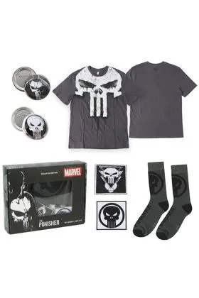 Set Regalo con Camiseta Talla L Marvel the Punisher