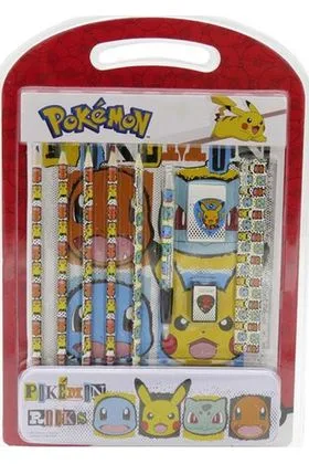 SET PAPELERIA CON ESTUCHE METAL POKEMON