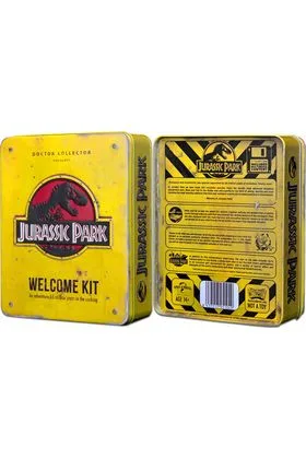 JURASSIC PARK CAJA METAL WELCOME KIT AMBER
