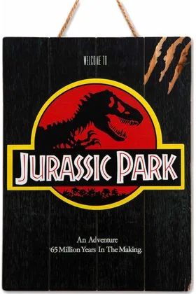 JURASSIC PARK 1993 CARTEL MADERA 30 X 40 CM WOODART 3D PRINT