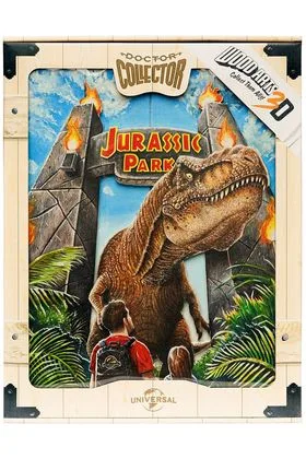 REX ATTACK CARTEL MADERA 35 X 45 CM JURASSIC PARK WOODART 3D