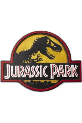 CARTEL METALICO LOGO JURASSIC PARK