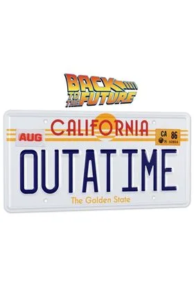 OUT A TIME MATRICULA RÉPLICA BACK TO THE FUTURE