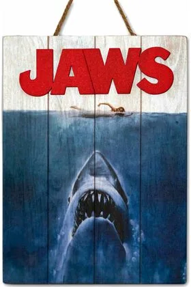 JAWS 1975 CARTEL MADERA 30 X 40 CM WOODART 3D PRINT