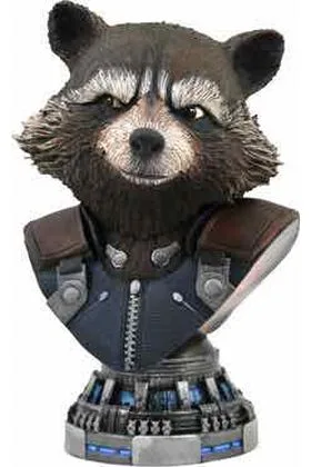 ROCKET RACCOON BUSTO RESINA 20 CM 1/2 SCALE LEGENDS IN 3D MOVIE AVENGERS ENDGAME