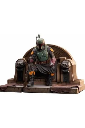 BOBA FETT ON THRONE FIGURA 24X31 CM STAR WARS THE MANDALORIAN PREMIER COL 1/7 SCALE