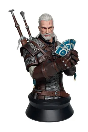 GERALT DE RIVIA PLAYING GWENT BUSTO 21,60 CM THE WITCHER 3