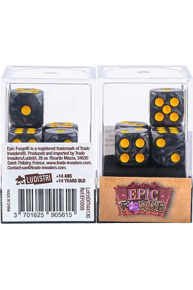 LOTE DE 5 DADOS DE 6 CARAS PERLA NEGRA