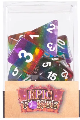 Paquete de 7 Dados Arco Iris