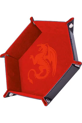 Tablero para Dados Dragón Rojo 19 X 19 CM Piel y Terciopelo