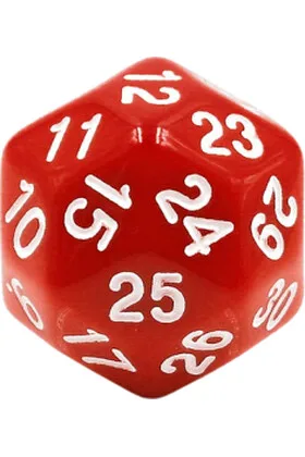DADO DE 30 CARAS CUENTA REGRESIVA ROJO