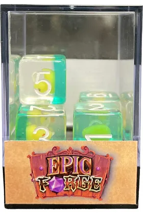 Lote de 5 Dados D6 de Resina Gama Insert en Caja Pato
