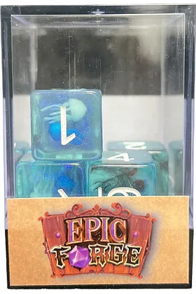 Lote de 5 Dados D6 de Resina Gama Insert en Caja Medusa