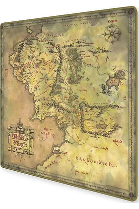 Alfombra de Neopreno 60 X 60 CM el Señor de los Anillos Mapa de la Tierra Media