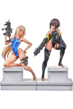SWIM TEAM BUCHO-CHAN & KOHAI-CHAN SET STATUE 22,5/22 CM ARMS NOTE 1/7 SCALE