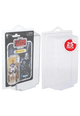 25 X Protector Pet 0.35 MM Figuras en Blister 55 MM Fondo Hasbro Star Wars