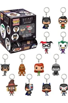 SURTIDO 24 LLAVEROS FIG 4 CM POCKET POP MYSTERY BATMAN THE ANIMATED SERIES