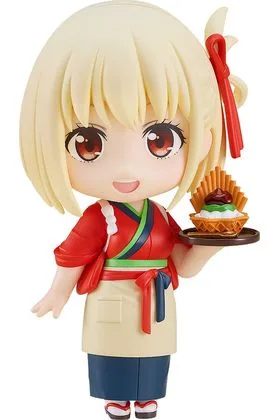 CHISATO NISHIKIGI CAFE LYCORECO UNIFORM VERSION FIGURA 10 CM LYCORIS RECOIL NENDOROID