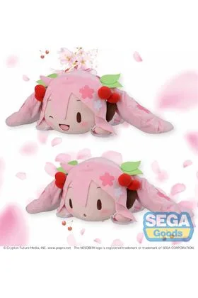 SAKURA MIKU POUTING & SMILE SET 2 PELUCHES 15 CM HATSUNE MIKU NESOBERI PLUSH