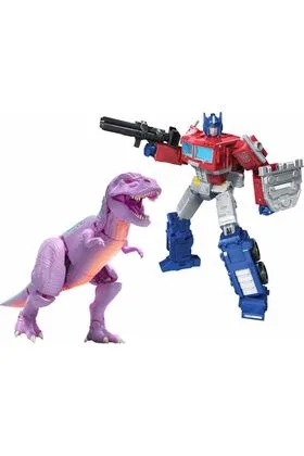 OPTIMUS PRIME+TREX MEGATRON SURTIDO 4 FIGURAS TRANSFORMERS LEADER WFC F0366
