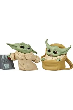 PACK THE CHILD BABY YODA BOTONES+BOLSA SET 2 FIGURAS 5,5CM STAR WARS THE BOUNTY COLLECTION