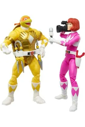 APRIL O'NEIL & MICHELANGELO SET 2 FIGURA 15 CM POWER RANGERS & TMNT  LIGHTNING COl. F29665
