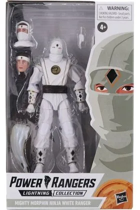 MIGHTY MORPHIN NINJA WHITE RANGER FIGURA 15 CM POWER RANGERS LIGHTNING COL. F46765L0