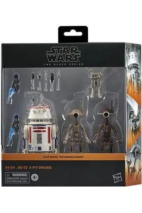 R5-D4, BD-72 & PIT DROIDS SET 4 FIGURA 15 CM STAR WARS THE MANDALORIAN THE BLACK SERIES