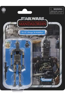 IG-12, GROGU & ANZELLAN SET 3 FIGURAS 9,5 & 2,5 CM STAR WARS: THE MANDALORIAN THE VINTAGE