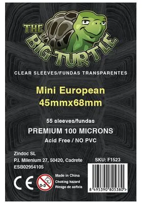 Mini European Sleeve 48X71 Funda Transparente 55 Ud the Big Turtle