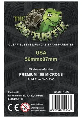 USA SLEEVE 59X90 FUNDA TRANSPARENTE 55 UD THE BIG TURTLE