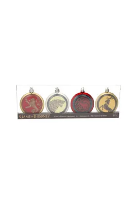 EMBLEMAS SET 4 ORNAMENTOS NAVIDAD GAME OF THRONES