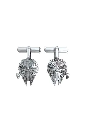 HALCON MILENARIO BA„O PLATA GEMELOS PARA CAMISA STAR WARS