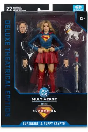 SUPERGIRL & PUPPY KRIPTO FIGURA 18 CM DC MULTIVERSE SUPERGIRL MOVIE DELUXE THEATRICAL EDITION