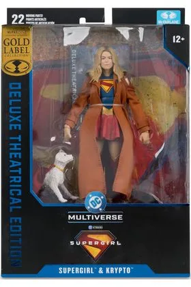 SUPERGIRL & KRIPTO FIGURA 18 CM DC MULTIVERSE SUPERGIRL MOVIE DELUXE THEATRICAL EDITION GOLD LABEL C