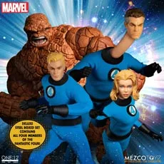 FANTASTIC FOUR SET 4 FIGURA DELUXE STEEL BOX FIGURA 16 CM MARVEL THE ONE:12 COLLECTIVE