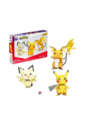 PIKACHU EVOLUTION SET 3 FIGS 13 CM MEGA CONSTRUX POKEMON WONDER BUILDERS CONSTRUCTION