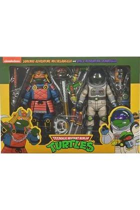 SPACE ADVENTURE DONATELLO & SAMURAI ADVENTURE MICHELANGELO PACK 2 SCALE ACTION FIG. 18 CM