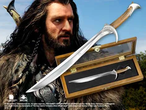 ORCRIST ESPADA DE THORIN ABRECARTAS EN CAJA DE MADERA, EL HOBBIT