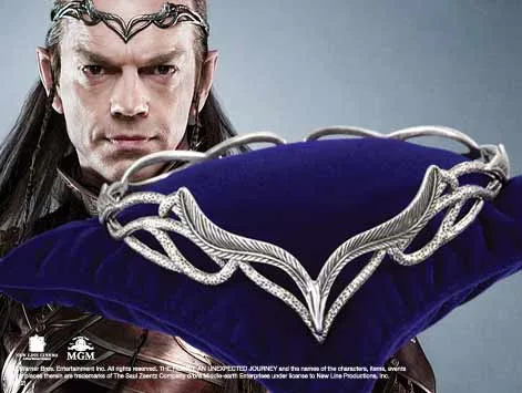 ELROND DIADEMA DORADA  REPLICA ESCALA REAL, EL HOBBIT