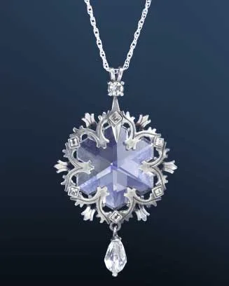 COPO DE NIEVE, COLGANTE EN PLATA DE LEY Y CRISTAL CON CADENA, NOBLE COLECTION