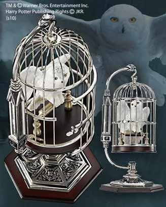 HEDWIG EN SU JAULA CON PEDESTAL, MINIATURA 25 CM HARRY POTTER