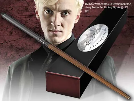 DRACO MALFOY VARITA CON CAJA Y PLACA DE IDENTIFICACIîN, HARRY POTTER
