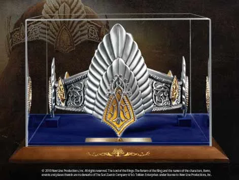 ARAGORN CORONA REY ELESSAR REPLICA TAMA„O REAL CHAPADA EN PLATA Y ORO,  ESDLA