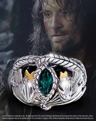 ANILLO DE ARAGORN EN PLATA Y EN ORO CERTIFICADO, ESDLA